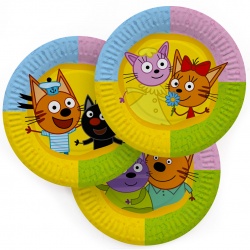 Тарелки 18 см Три Кота, С Днем Рождения!,Играем вместе, 6 шт.
