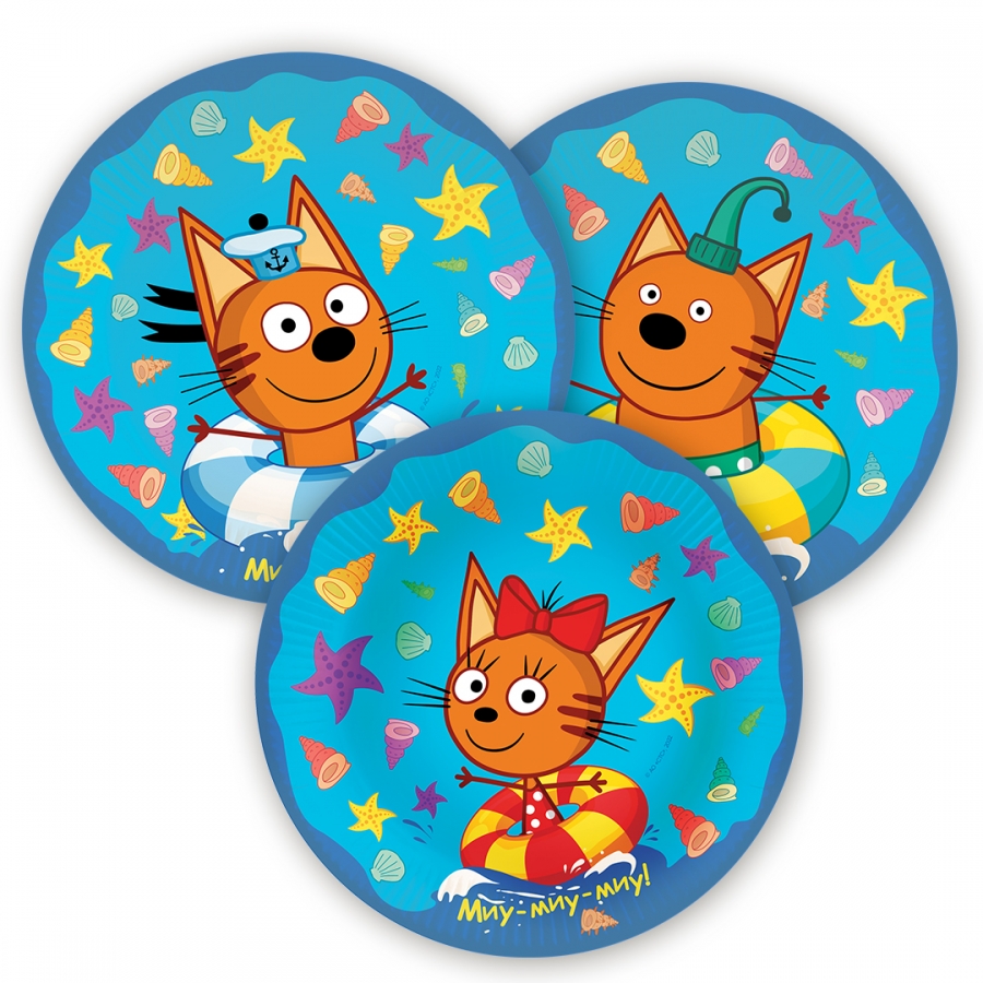 Тарелки 18 см Три Кота, Морские приключения, 6 шт.