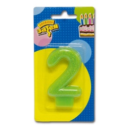 Свеча  цифра Блеск 2  8 см