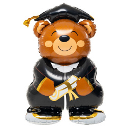 Ходячий шар AIR Мишка Выпускник коричневый